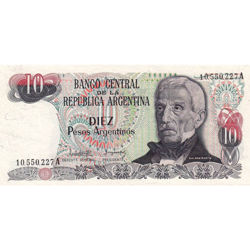 Argentine - Pick 313_1 - 10 pesos argentinos - Série A - 1983 - Etat : SPL