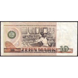 Allemagne RDA - Pick 28b - 10 mark der DDR - 1971 (1985) - Série PR - Etat : TB