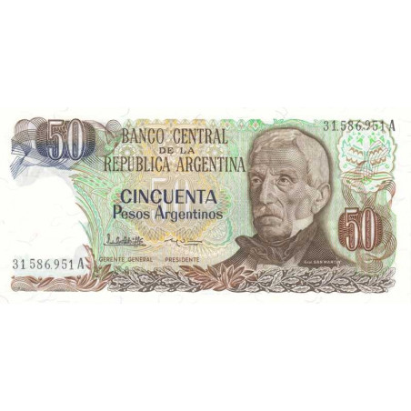 Argentine - Pick 314_2 - 50 pesos argentinos - Série A - 1983 - Etat : NEUF