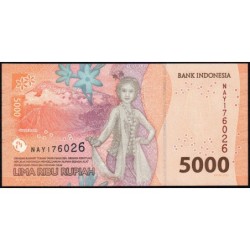 Indonésie - Pick 164a - 5'000 rupiah - Série NAY - 2022/2022 - Etat : NEUF