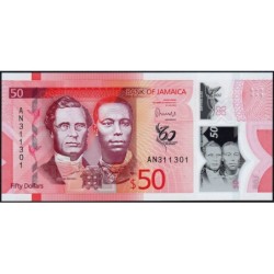 Jamaïque - Pick 96 - 50 dollars - Série AN - 01/06/2022 - Polymére commémoratif - Etat : NEUF