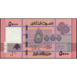 Liban - Pick 91c - 5'000 livres - Série A02 - 01/04/2021 - Etat : NEUF