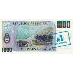 Argentine - Pick 320 - 1 austral sur 1'000 pesos argentinos - Série D - 1985 - Etat : NEUF