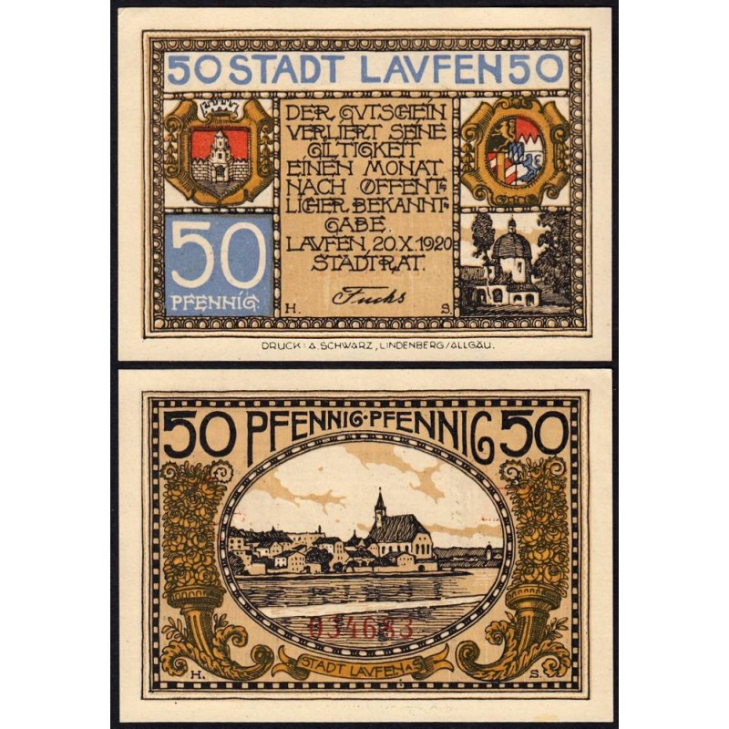 Allemagne - Notgeld - Laufen - 50 pfennig - 20/10/1920 - Etat : pr.NEUF