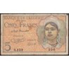 Algérie - Pick 94a - 5 francs - Série S.159 - 08/02/1944 - Etat : TB-