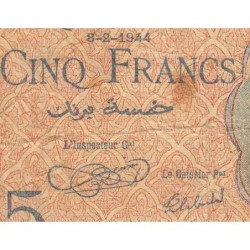 Algérie - Pick 94a - 5 francs - Série S.159 - 08/02/1944 - Etat : TB-