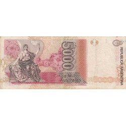 Argentine - Pick 330c - 5'000 australes - Série B - 1989 - Etat : TB