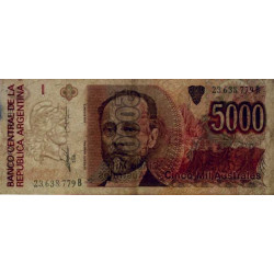 Argentine - Pick 330c - 5'000 australes - Série B - 1989 - Etat : TB