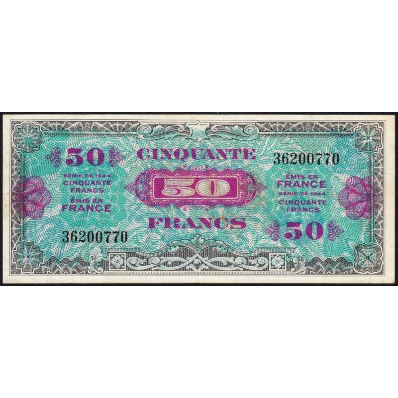 VF 19-01 - 50 francs - Drapeau - 1944 - Sans série - Etat : TTB