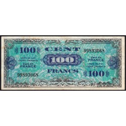 VF 20-01 - 100 francs - Drapeau - 1944 - Sans série - Etat : TTB à TTB+