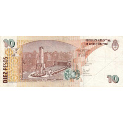 Argentine - Pick 348 _2- 10 pesos - Série D - 2000 - Etat : TTB