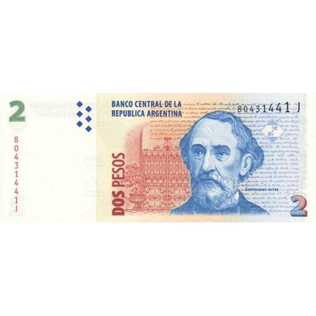 Argentine - Pick 352_5 - 2 pesos - Série J - 2008 - Etat : NEUF