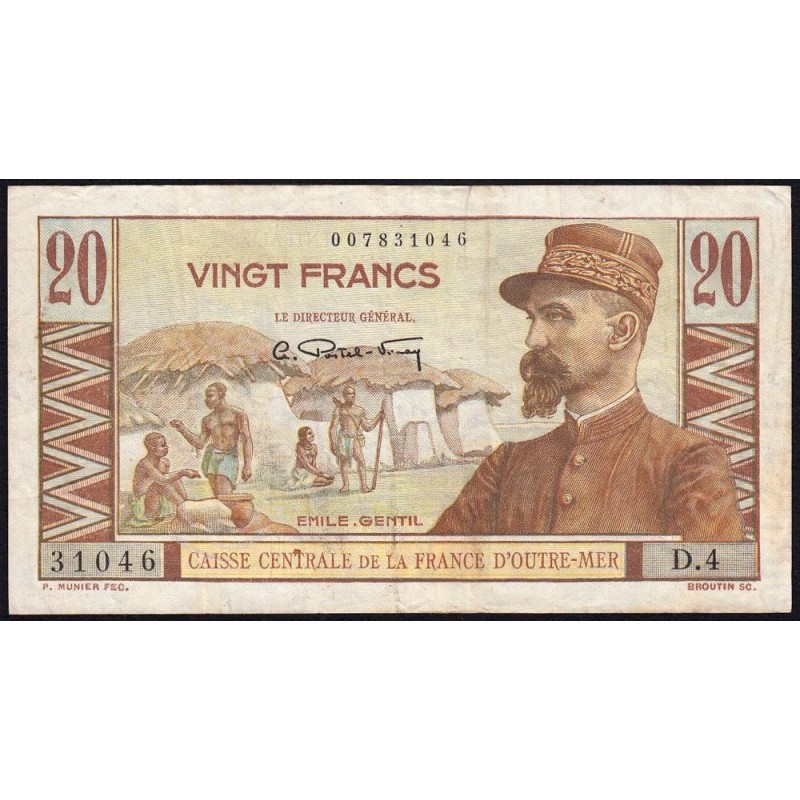 AEF - Pick 22 - 20 francs - Série D.4 - 1947 - Etat : TTB
