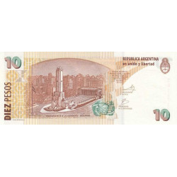 Argentine - Pick 354a_5 - 10 pesos - Série M - 2010 - Etat : NEUF