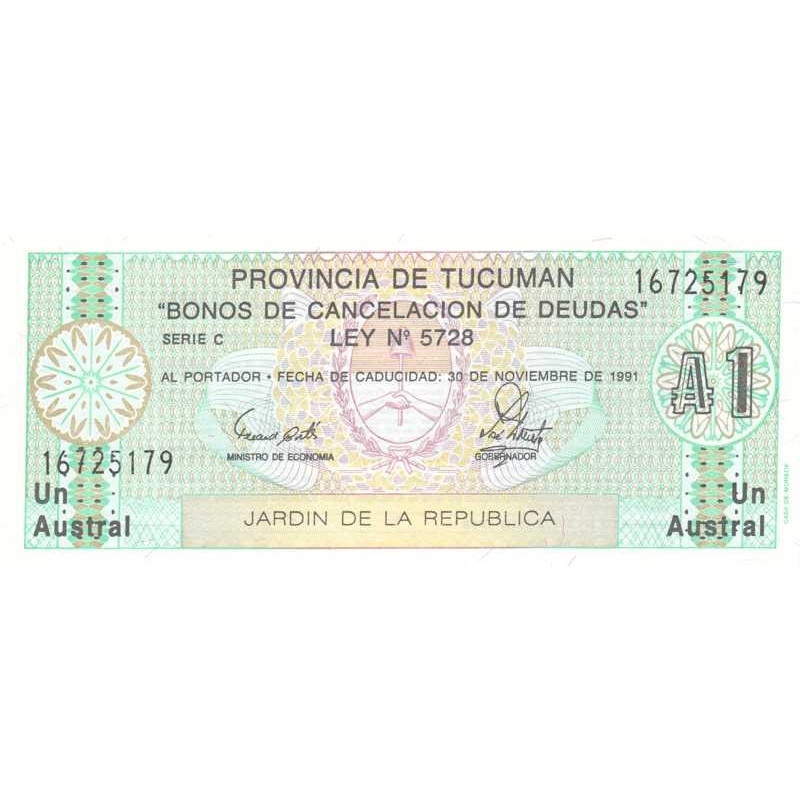 Argentine - Tucuman - Pick S 2711b_1 - 1 austral - Série C - Loi 1988 - Etat : NEUF