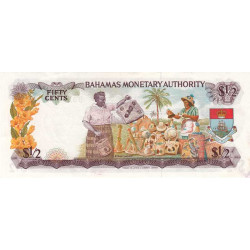 Bahamas - Pick 26 - 1/2 dollar - Série D - Loi 1968 - Etat : SUP+