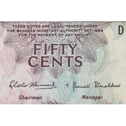 Bahamas - Pick 26 - 1/2 dollar - Série D - Loi 1968 - Etat : SUP+
