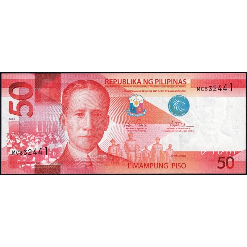 Philippines - Pick 207a_5 - 50 piso - Série MC - 2015 - Etat : NEUF