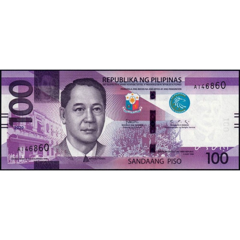 Philippines - Pick 225a_1 - 100 piso - Série A - 2020 - Etat : NEUF