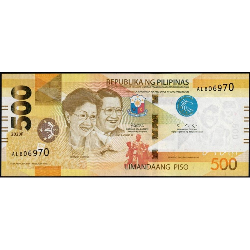 Philippines - Pick 227a_2 - 500 piso - Série AL - 2020 F - Etat : NEUF