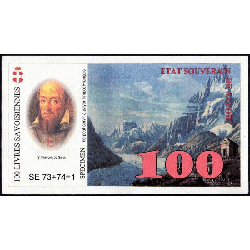 Billet savoisien - 100 Livres savoisiennes - 1998 - 1ère émission - Etat : NEUF