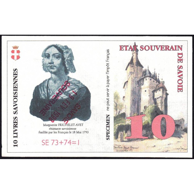 Billet savoisien - 10 Livres savoisiennes - 1998 - 2ème émission - Type a - Etat : TTB