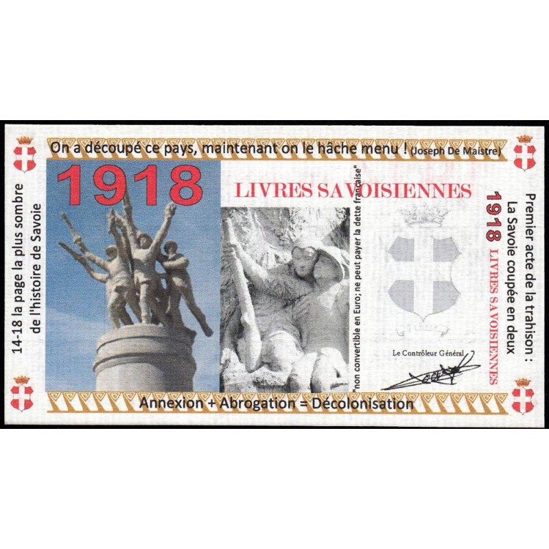 Billet savoisien - 1914 / 1918 Livres savoisiennes - 2014 - Etat : NEUF