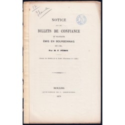 Allier - Document sur les billets de confiance + planches - 1879 - Etat : TTB+
