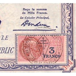Rassemblement du Peuple Français - Type B-02b - 1'000 francs - Etat : SPL à SPL+