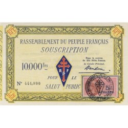 Rassemblement du Peuple Français - Type B-04b - 10'000 francs - Etat : SPL à SPL+