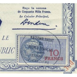 Rassemblement du Peuple Français - Type B-05a - 50'000 francs - Etat : SPL à SPL+