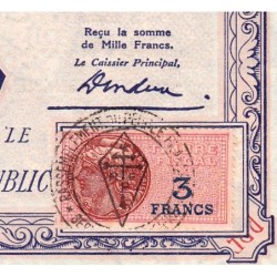 Rassemblement du Peuple Français - Type B-02c - 1'000 francs - Etat : SPL à SPL+