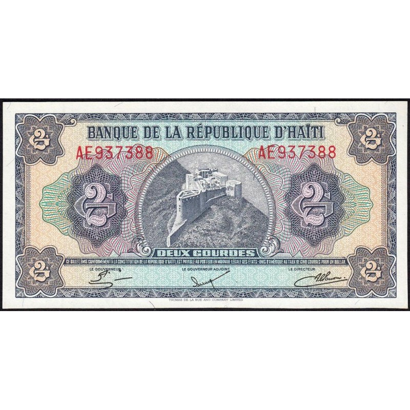 Haïti - Pick 240 - 2 gourdes - Série AE - 17/08/1979 (1984) - Etat : NEUF