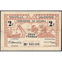 Nouvelle-Calédonie - Nouméa - Pick 53 - 2 francs - 15/07/1942 - Etat : TTB- à TTB