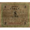 Italie - Occcupation alliée - Pick M 12b - 5 lire - Lettres A A - Séries 1943 - Etat : TTB-