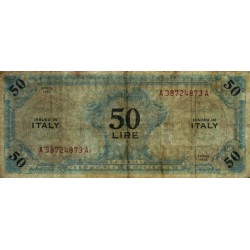Italie - Occcupation alliée - Pick M 14a - 50 lire - Lettres A A - Séries 1943 - Etat : TTB-