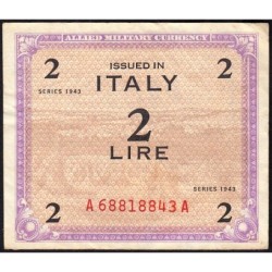 Italie - Occcupation alliée - Pick M 11a - 2 lire - Lettres A A - Séries 1943 - Etat : TB+