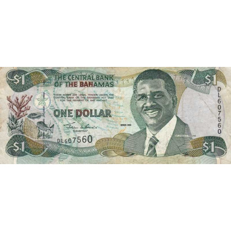 Bahamas - Pick 69 - 1 dollar - Série DL - 2001 - Etat : TB+