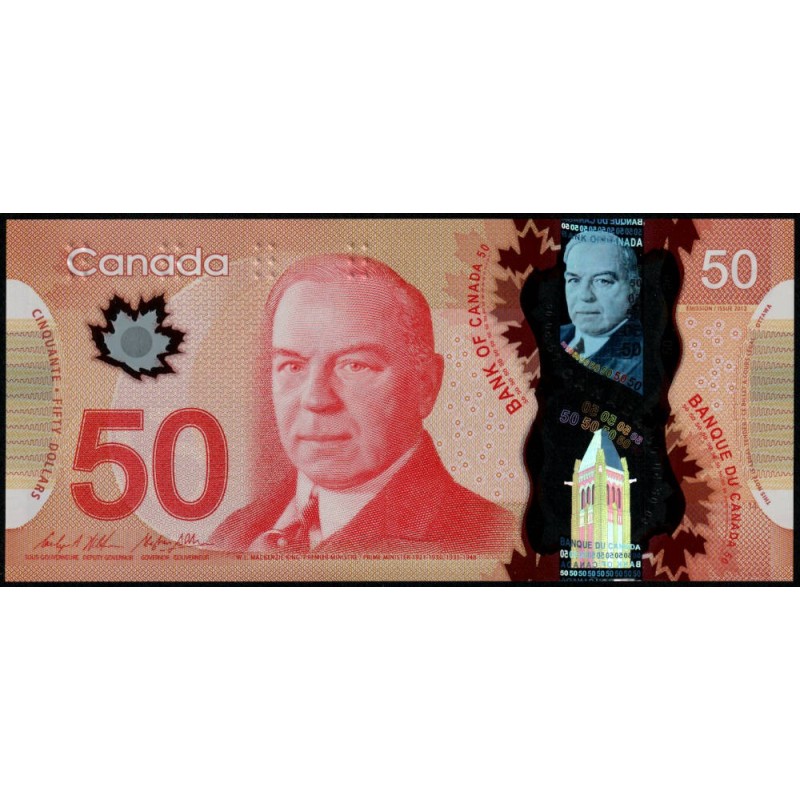 Canada - Pick 109b - 50 dollars - Série GHV - 2012 (2015) - Polymère - Etat : NEUF
