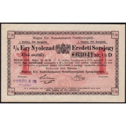 Hongrie - Loterie - Huitième de billet - Première classe - 1,50 korona - 1905 - Etat : SUP