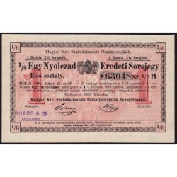Hongrie - Loterie - Huitième de billet - Première classe - 1,50 korona - 1905 - Etat : SUP