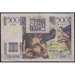 F 34-03 - 07/11/1945 - 500 francs - Chateaubriand - Série Z.45 - Etat : TB-