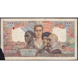 F 47-54 - 31/05/1946 - 5000 francs - Empire Français - Série W.2364 (remplacement) - Etat : B+