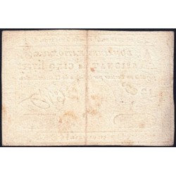 Assignat 12a - 5 livres - 6 mai 1791 - Série 12F - Etat : TTB