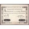 Assignat 20a - 5 livres - 1 novembre 1791 - Série 95K - Etat : SUP