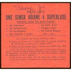 1959 - Association des Français Libres - Grande Tombola - 1 nouveau franc - TTB+
