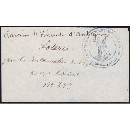 1882 - Antogny-le-Tillac - Restauration de l'Eglise - Loterie - 30 centimes - SUP