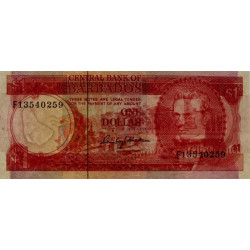 Barbade - Pick 29a - 1 dollar - Série F13 - 1973 - Etat : SPL