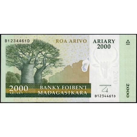 Madagascar - Pick 90b - 2'000 ariary - Série B D - 2008 - Papier - Etat : SPL+