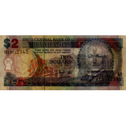 Barbade - Pick 54a - 2 dollars - Série H19 - 1998 - Etat : TTB